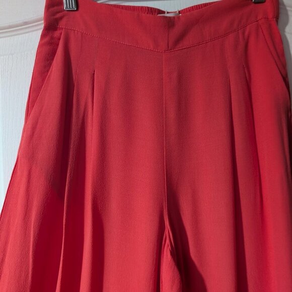 NWT Mango | Fluid Culotte Trouser In Coral Red - Picture 7 of 15